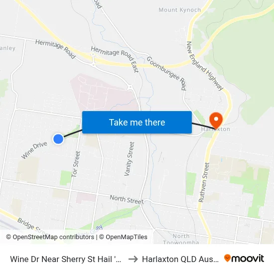 Wine Dr Near Sherry St Hail 'N' Ride to Harlaxton QLD Australia map
