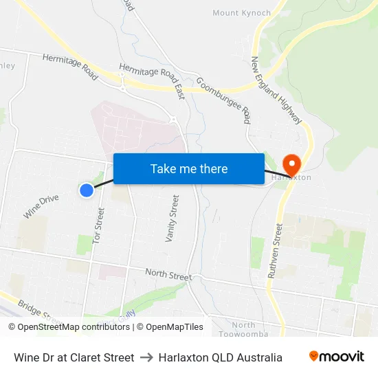 Wine Dr at Claret Street to Harlaxton QLD Australia map