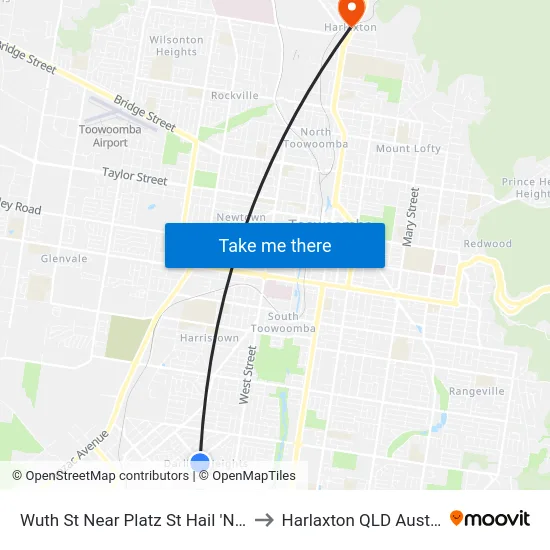 Wuth St Near Platz St Hail 'N' Ride to Harlaxton QLD Australia map