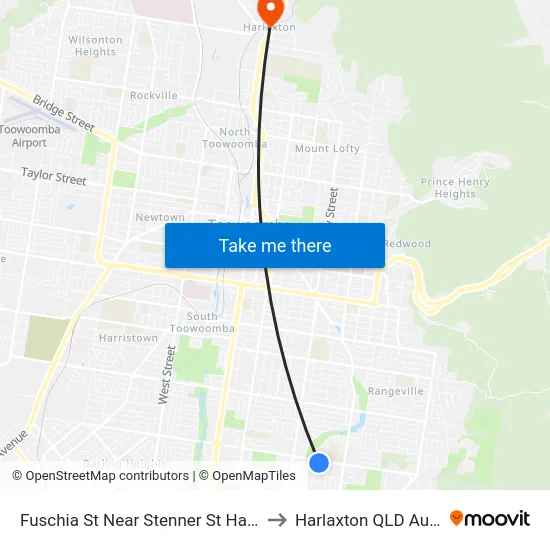 Fuschia St Near Stenner St Hail 'N' Ride to Harlaxton QLD Australia map