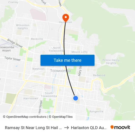 Ramsay St Near Long St Hail 'N' Ride to Harlaxton QLD Australia map