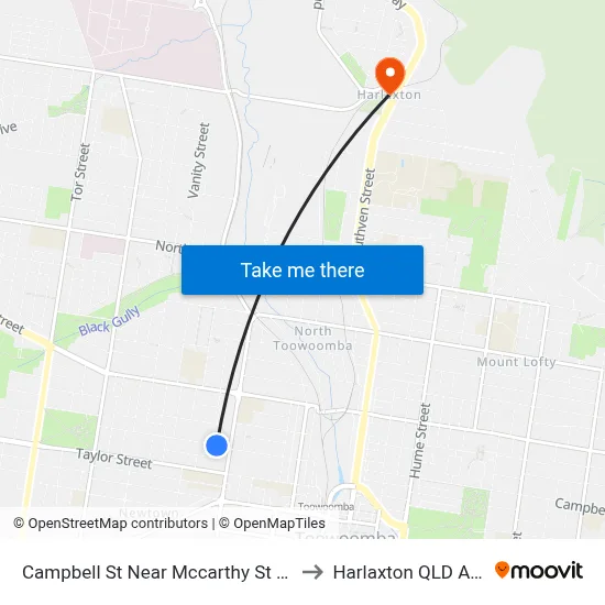 Campbell St Near Mccarthy St Hail 'N' Ride to Harlaxton QLD Australia map