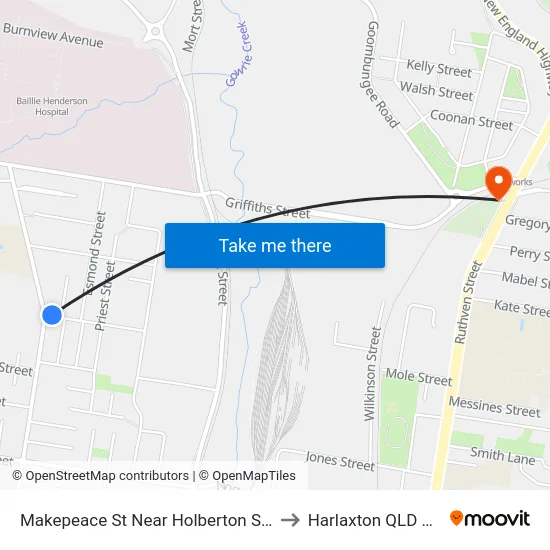 Makepeace St Near Holberton St Hail 'N' Ride to Harlaxton QLD Australia map