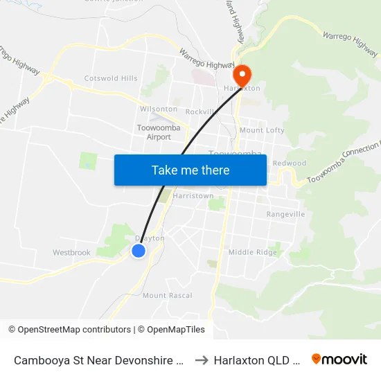 Cambooya St Near Devonshire St Hail 'N' Ride to Harlaxton QLD Australia map