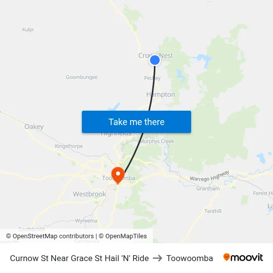 Curnow St Near Grace St Hail 'N' Ride to Toowoomba map