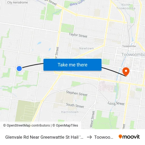 Glenvale Rd Near Greenwattle St Hail 'N' Ride to Toowoomba map