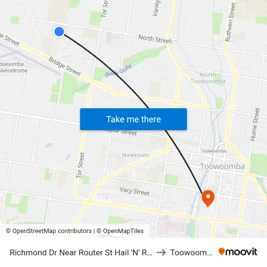 Richmond Dr Near Router St Hail 'N' Ride to Toowoomba map