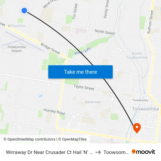 Wirraway Dr Near Crusader Ct Hail 'N' Ride to Toowoomba map