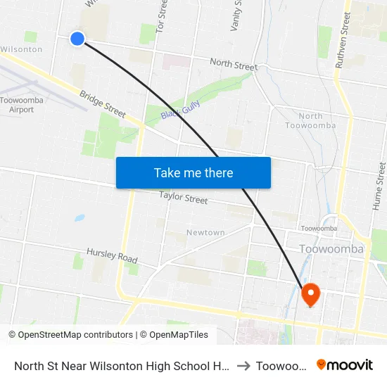 North St Near Wilsonton High School Hail 'N' Ride to Toowoomba map