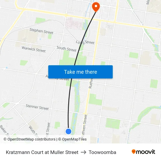 Kratzmann Court at Muller Street to Toowoomba map