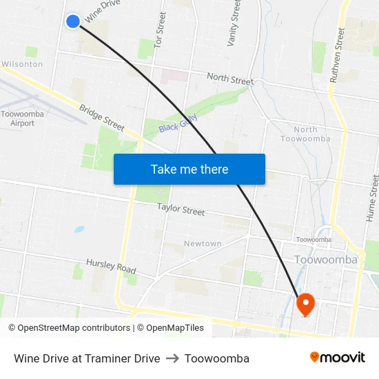 Wine Drive at Traminer Drive to Toowoomba map