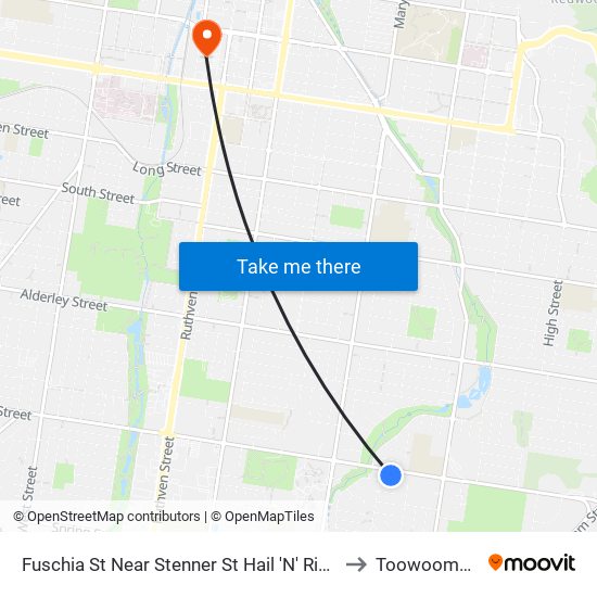 Fuschia St Near Stenner St Hail 'N' Ride to Toowoomba map