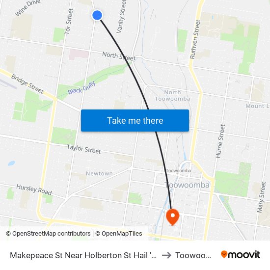 Makepeace St Near Holberton St Hail 'N' Ride to Toowoomba map