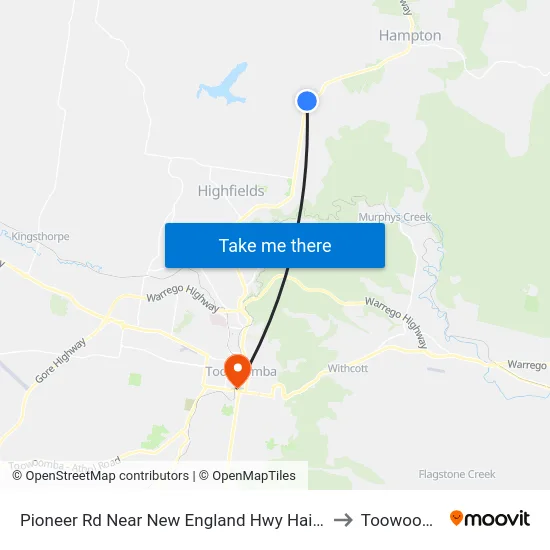 Pioneer Rd Near New England Hwy Hail 'N' Ride to Toowoomba map