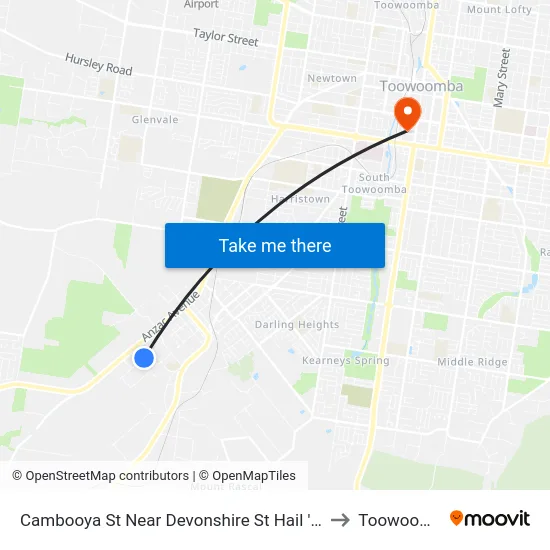 Cambooya St Near Devonshire St Hail 'N' Ride to Toowoomba map