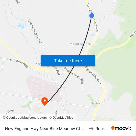 New England Hwy Near Blue Meadow Ct Hail 'N' Ride to Rockville map