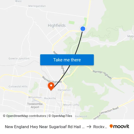 New England Hwy Near Sugarloaf Rd Hail 'N' Ride to Rockville map