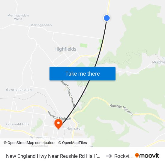 New England Hwy Near Reushle Rd Hail 'N' Ride to Rockville map