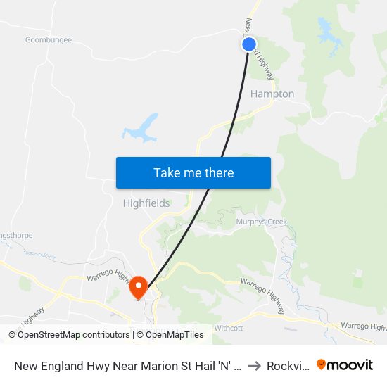 New England Hwy Near Marion St Hail 'N' Ride to Rockville map