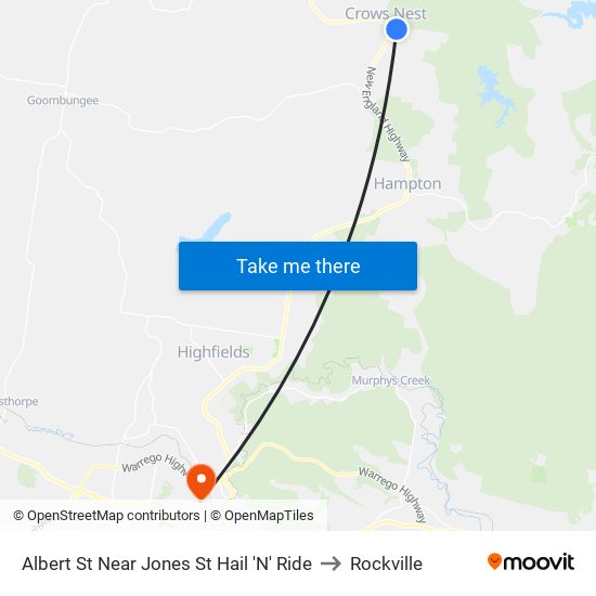 Albert St Near Jones St Hail 'N' Ride to Rockville map