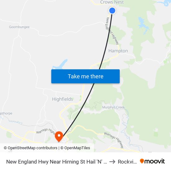 New England Hwy Near Hirning St Hail 'N' Ride to Rockville map