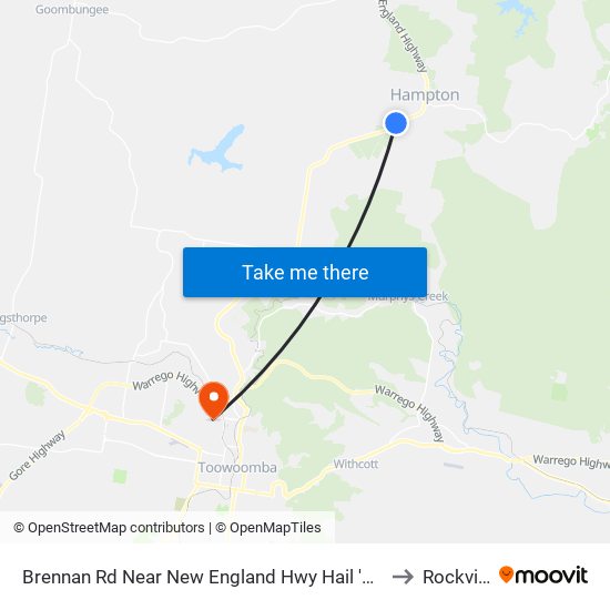 Brennan Rd Near New England Hwy Hail 'N' Ride to Rockville map