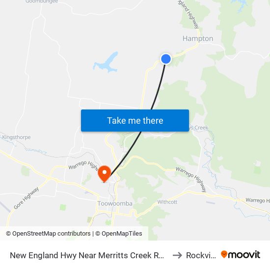 New England Hwy Near Merritts Creek Rd Hnr to Rockville map