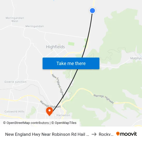 New England Hwy Near Robinson Rd Hail 'N' Ride to Rockville map