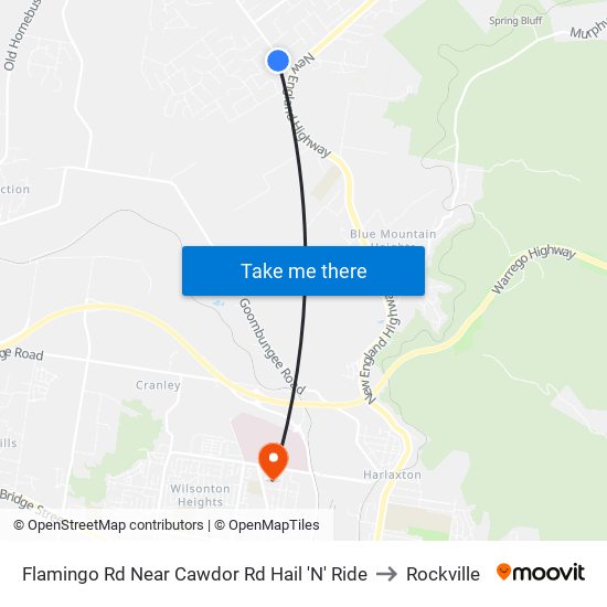 Flamingo Rd Near Cawdor Rd Hail 'N' Ride to Rockville map