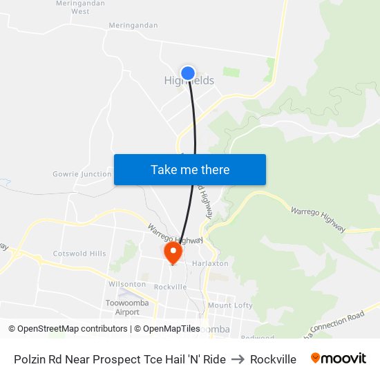 Polzin Rd Near Prospect Tce Hail 'N' Ride to Rockville map