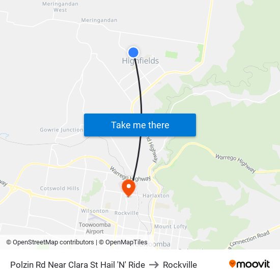 Polzin Rd Near Clara St Hail 'N' Ride to Rockville map