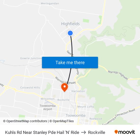 Kuhls Rd Near Stanley Pde Hail 'N' Ride to Rockville map