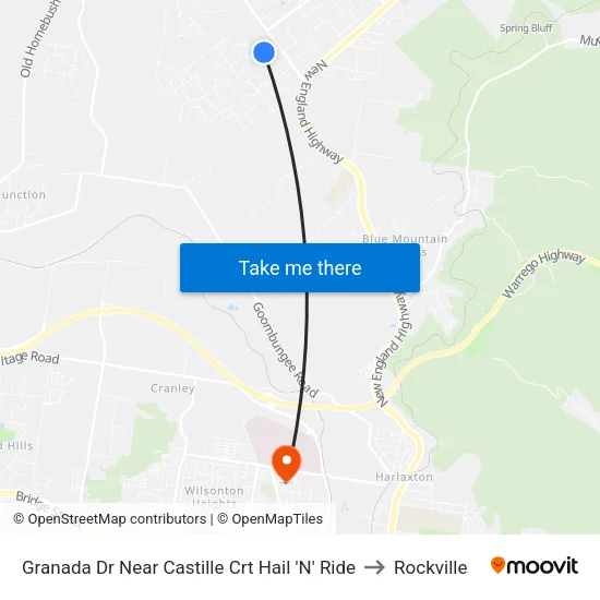 Granada Dr Near Castille Crt Hail 'N' Ride to Rockville map