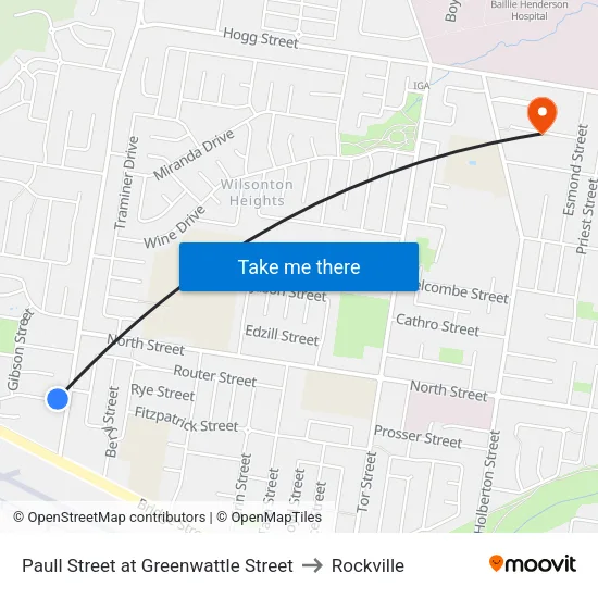 Paull Street at Greenwattle Street to Rockville map