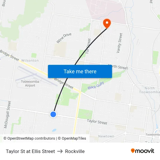 Taylor St at Ellis Street to Rockville map