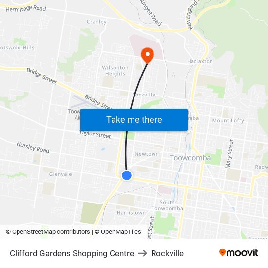 Clifford Gardens Shopping Centre to Rockville map