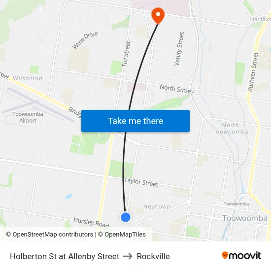 Holberton St at Allenby Street to Rockville map