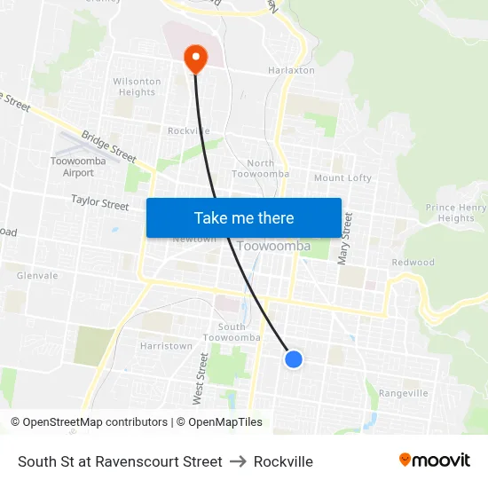South St at Ravenscourt Street to Rockville map
