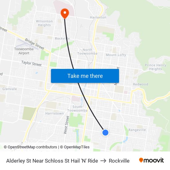 Alderley St Near Schloss St Hail 'N' Ride to Rockville map