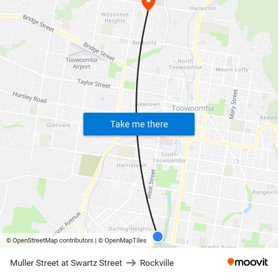 Muller Street at Swartz Street to Rockville map