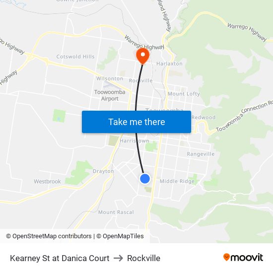 Kearney St at Danica Court to Rockville map