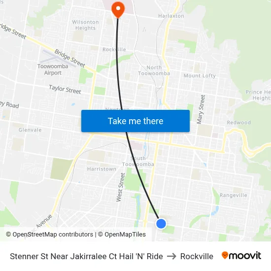 Stenner St Near Jakirralee Ct Hail 'N' Ride to Rockville map