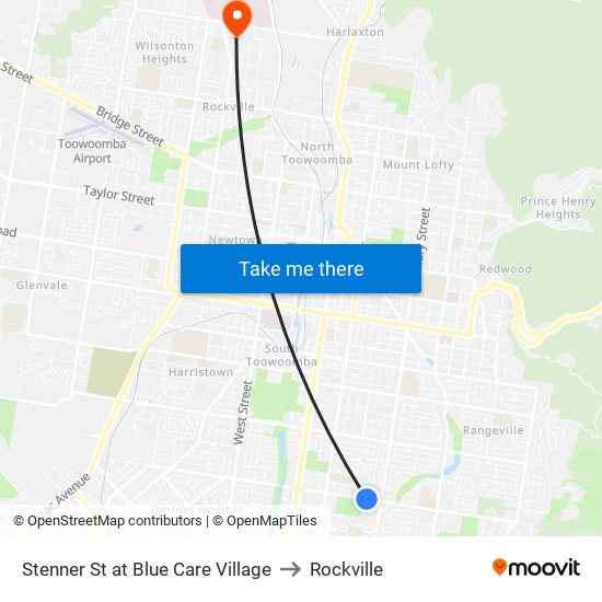 Stenner St at Blue Care Village to Rockville map