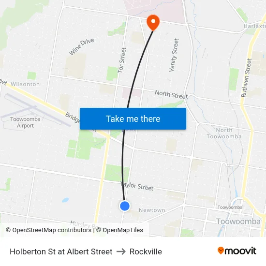 Holberton St at Albert Street to Rockville map
