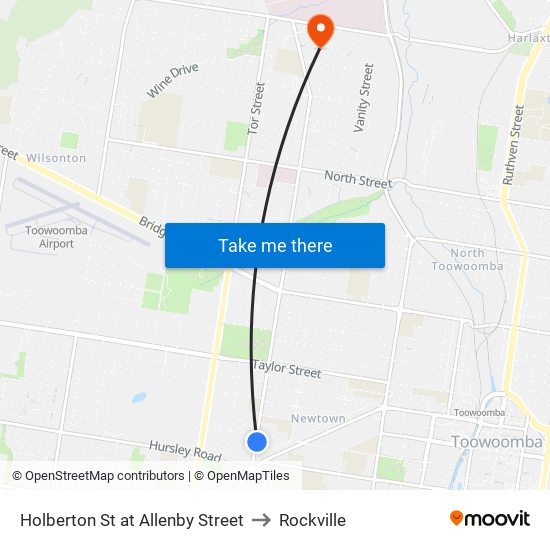 Holberton St at Allenby Street to Rockville map