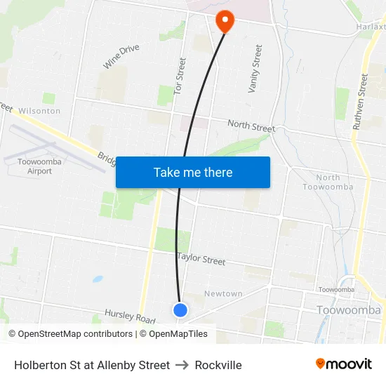 Holberton St at Allenby Street to Rockville map