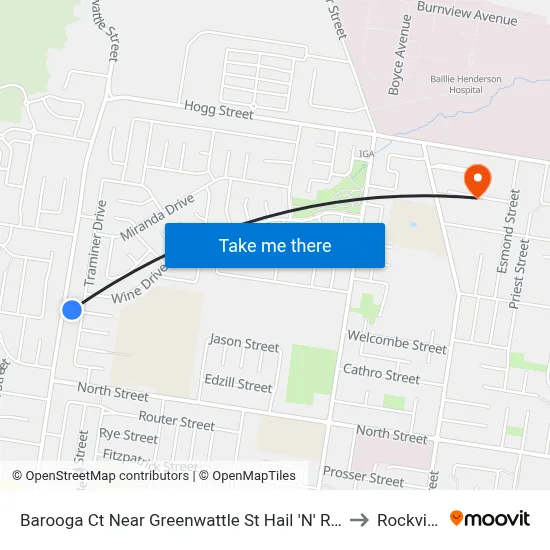 Barooga Ct Near Greenwattle St Hail 'N' Ride to Rockville map