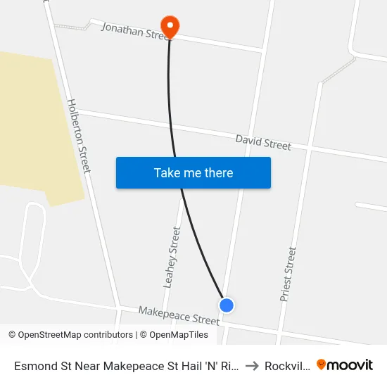 Esmond St Near Makepeace St Hail 'N' Ride to Rockville map