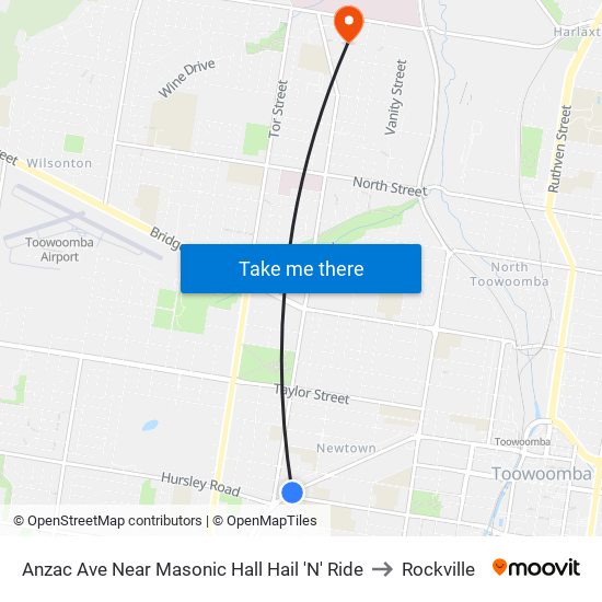 Anzac Ave Near Masonic Hall Hail 'N' Ride to Rockville map