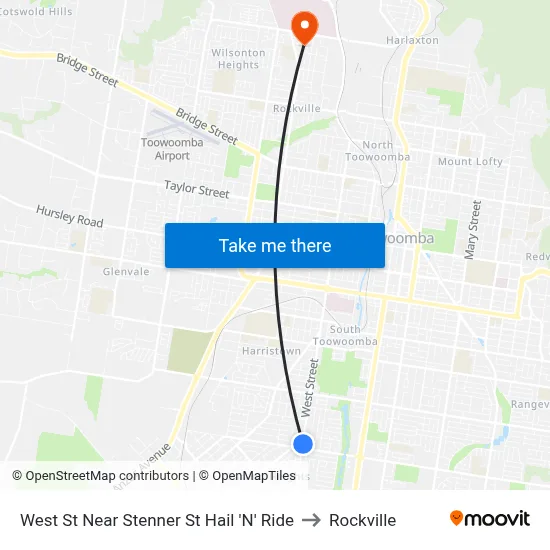 West St Near Stenner St Hail 'N' Ride to Rockville map